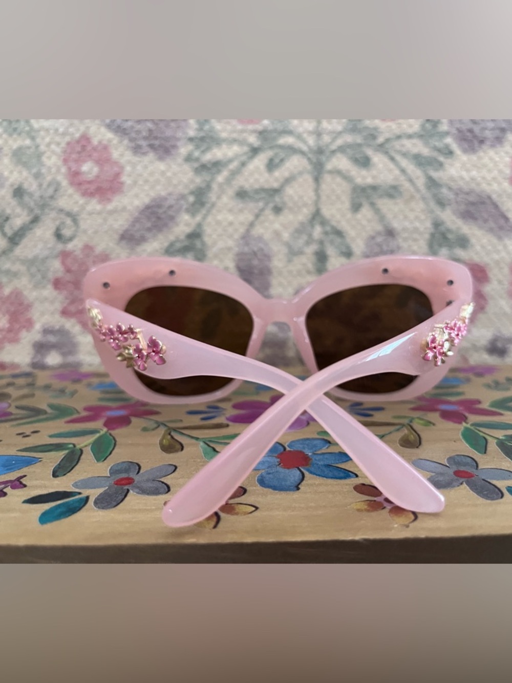 Anthropologie Floral-Trimmed Cat-Eye Sunglasses - Picture 5 of 13